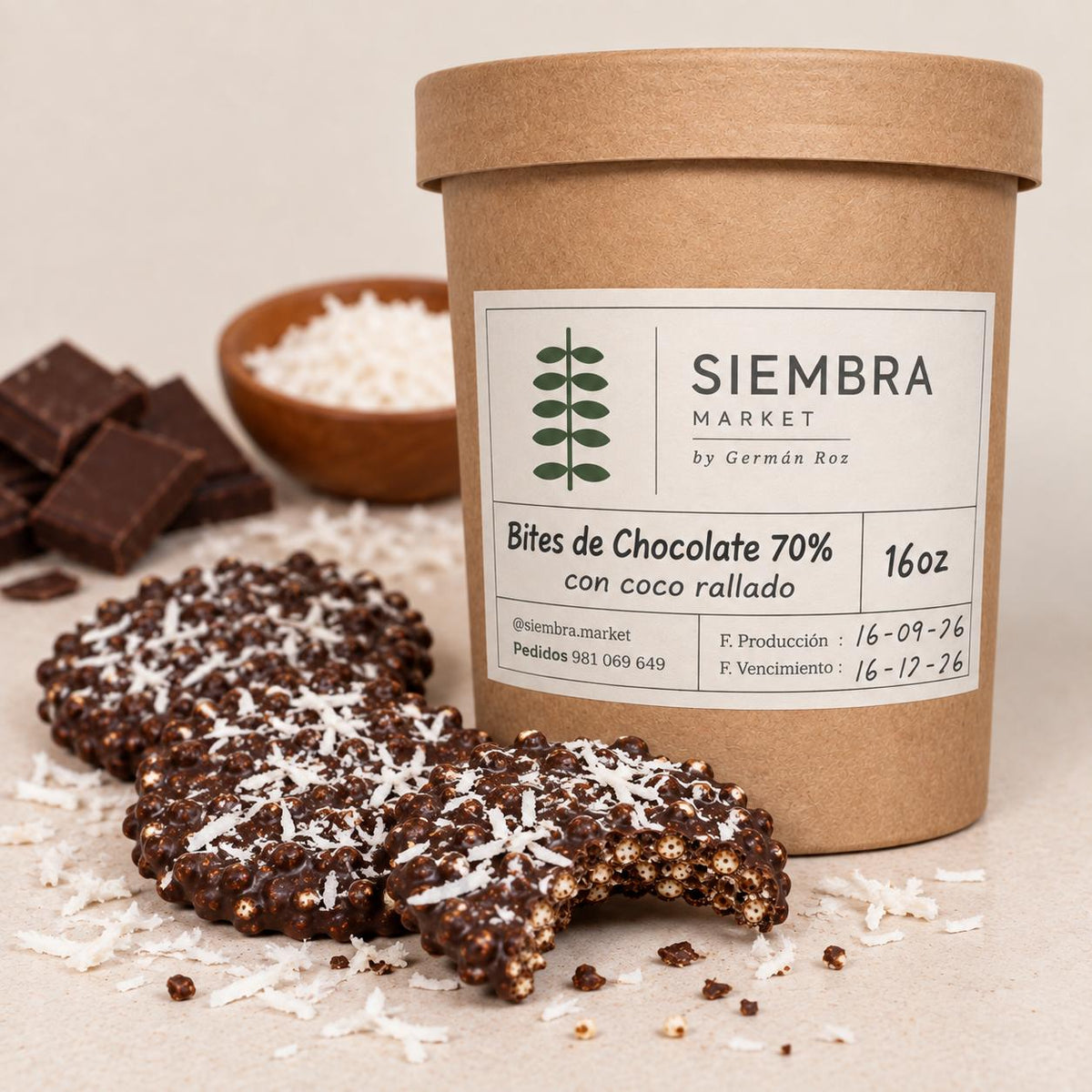 Bites de Chocolate con coco